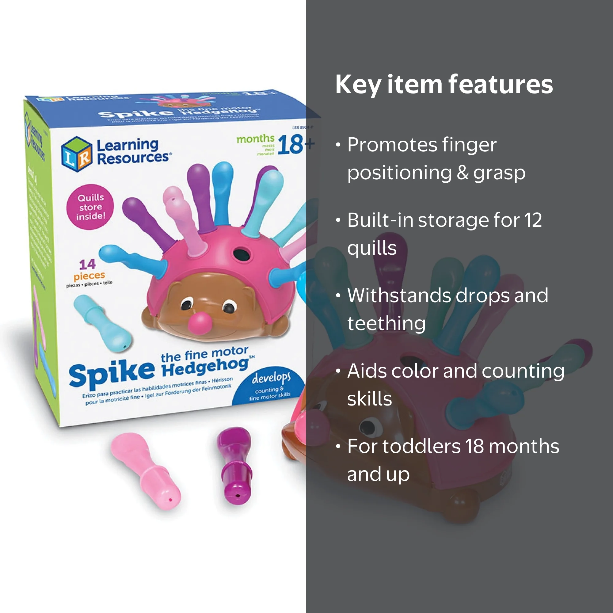 Learning Resources Spike The Fine Motor Hedgehog Pink Fine Motor