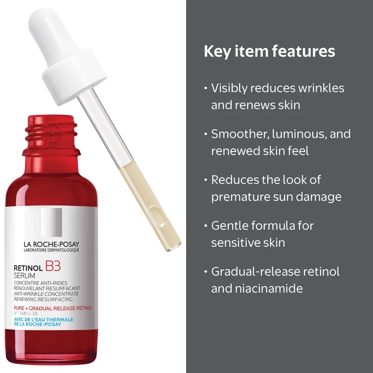 La Roche-Posay Pure Retinol Face Serum with Vitamin B3, 1.0 fl oz