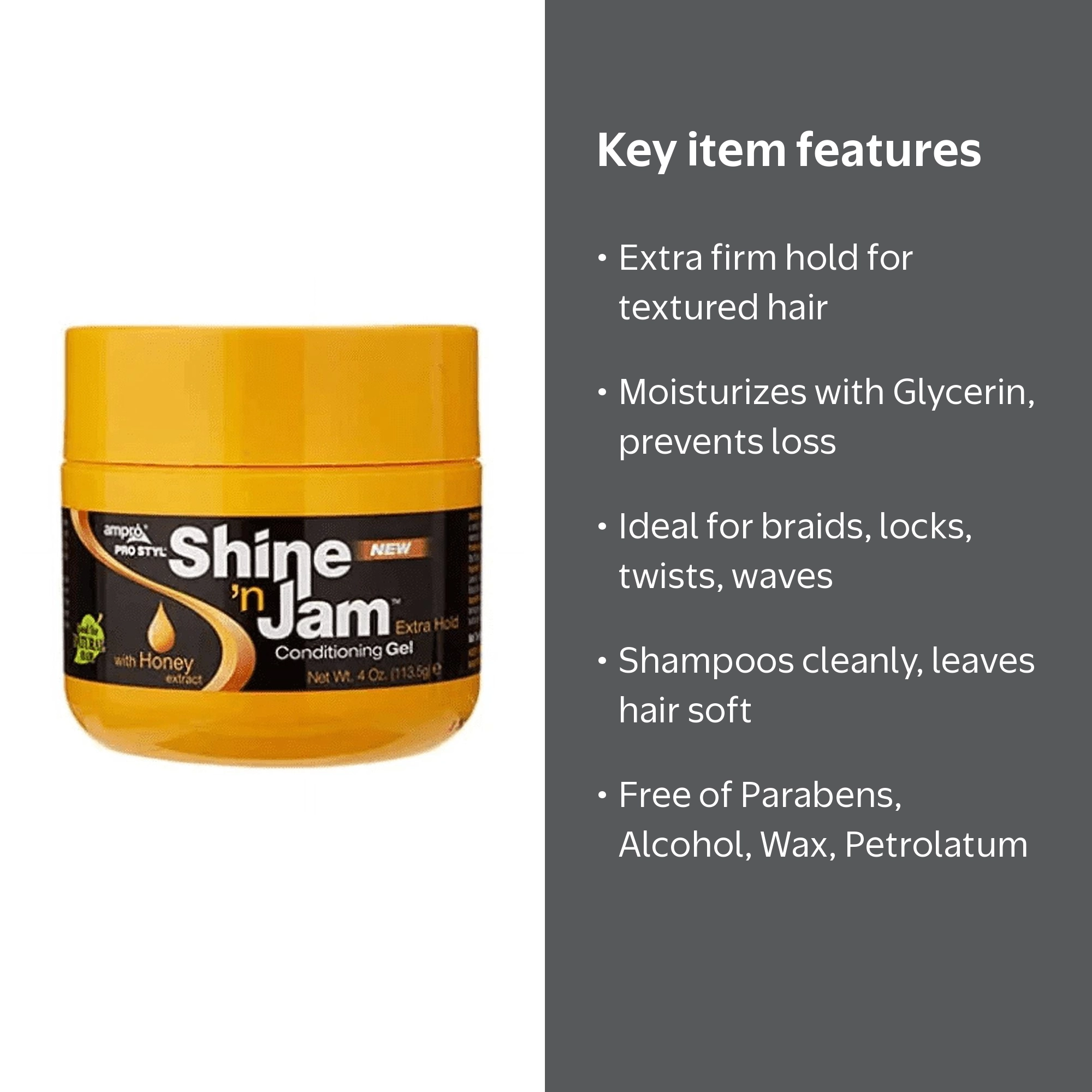 Shine 'n Jam® Extra Hold, Natural Hair Twisting, Conditioning
