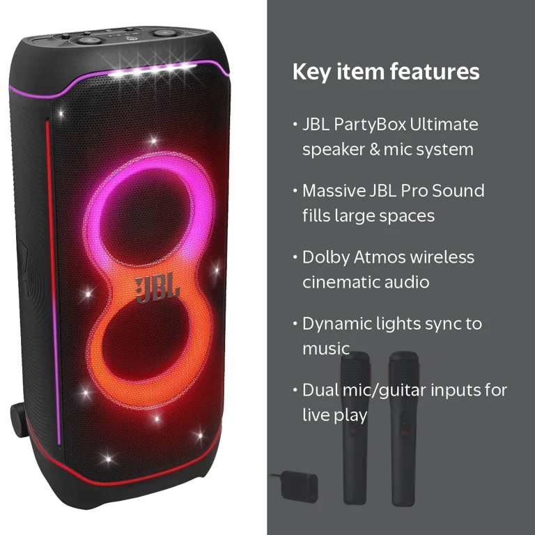 JBL, PartyBox Ultimate Party Speaker, Waterproof Wi-Fi with