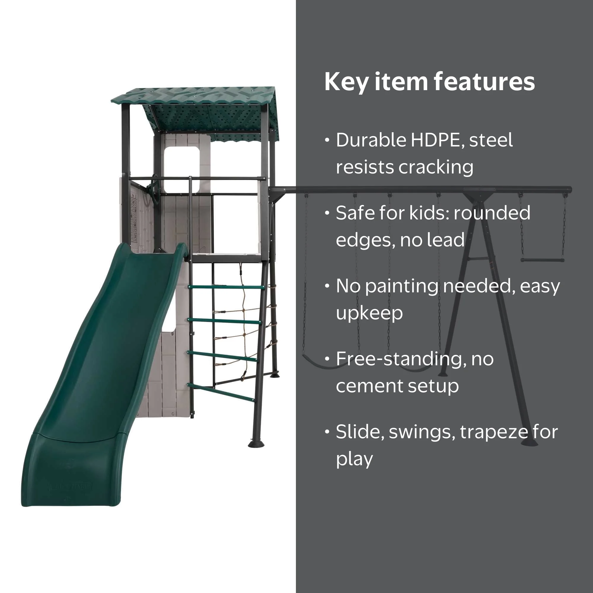 Lifetime Kid's Adventure Clubhouse Swing Set with Slide, Belt