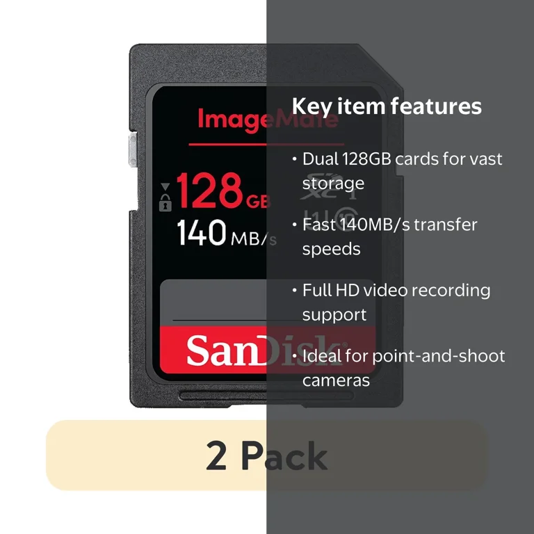 2 pack) SanDisk ImageMate 128GB SDXC Flash Memory Card - Walmart.com