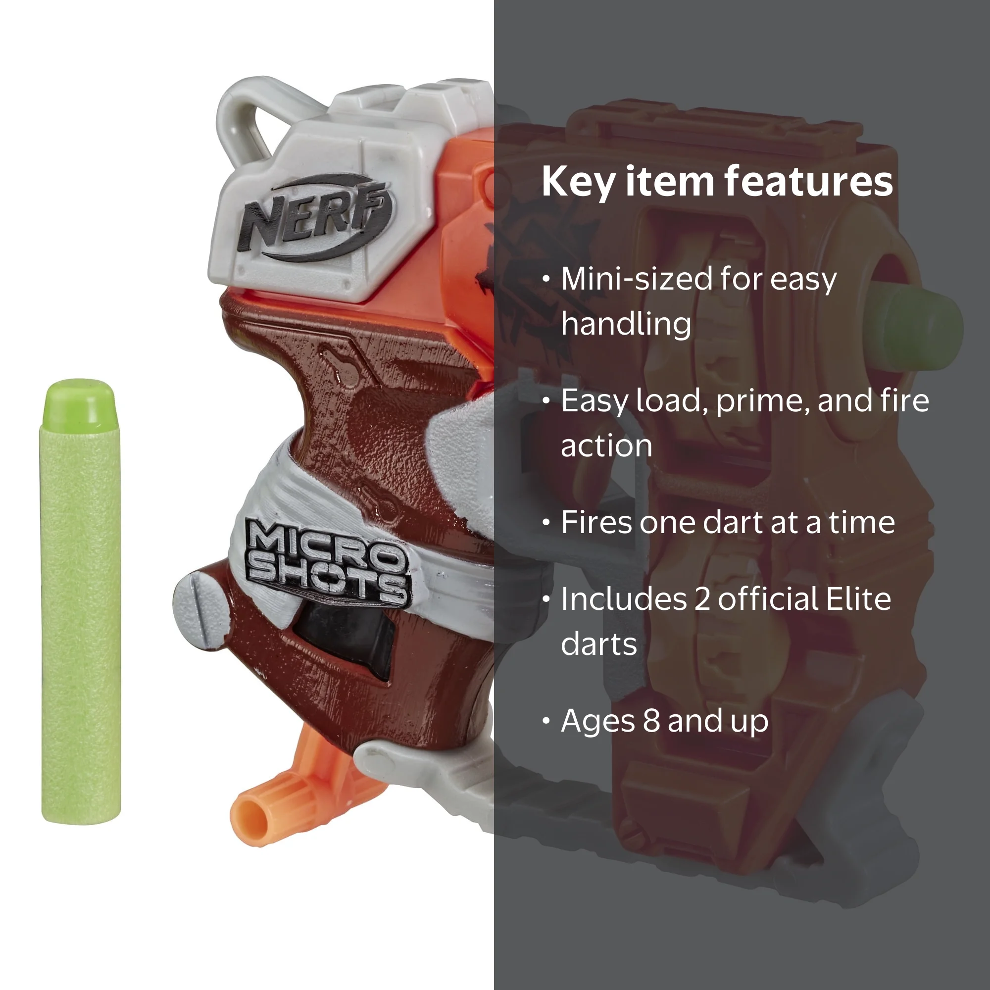 Nerf MicroShots Zombie Strike Flipfury Blaster, Ages 8 and Up