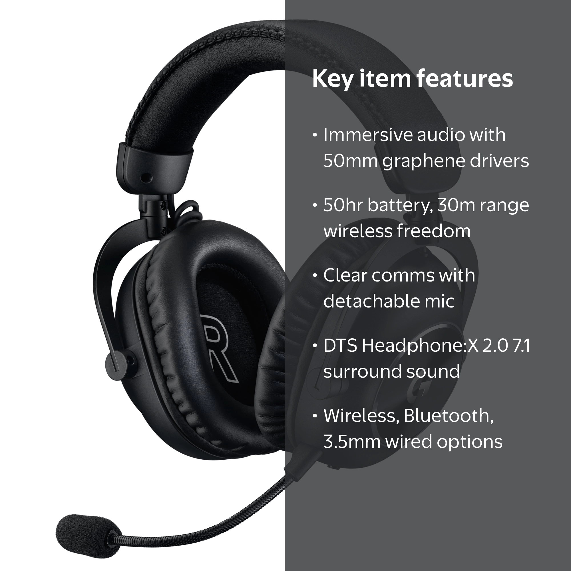 Logitech G PRO X 2 LIGHTSPEED Wireless Gaming Headset, Detachable