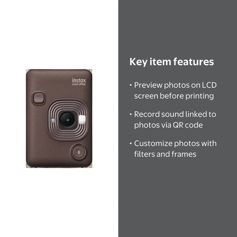 Fujifilm, instax mini Liplay Hybrid Instant Camera, Bronze