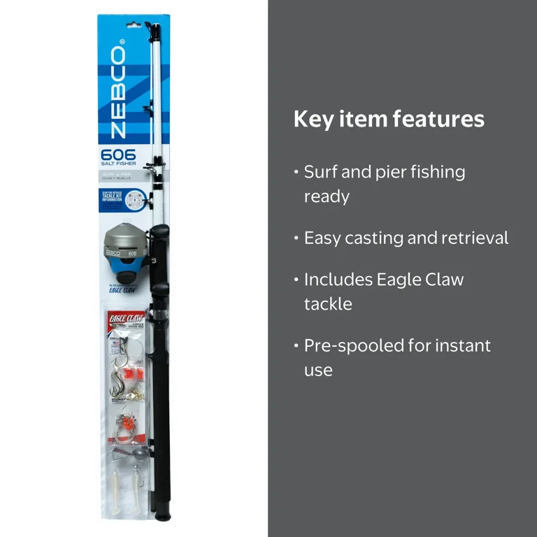 Zebco 606 Surf and Pier Spincast Fishing Rod & Reel Combo