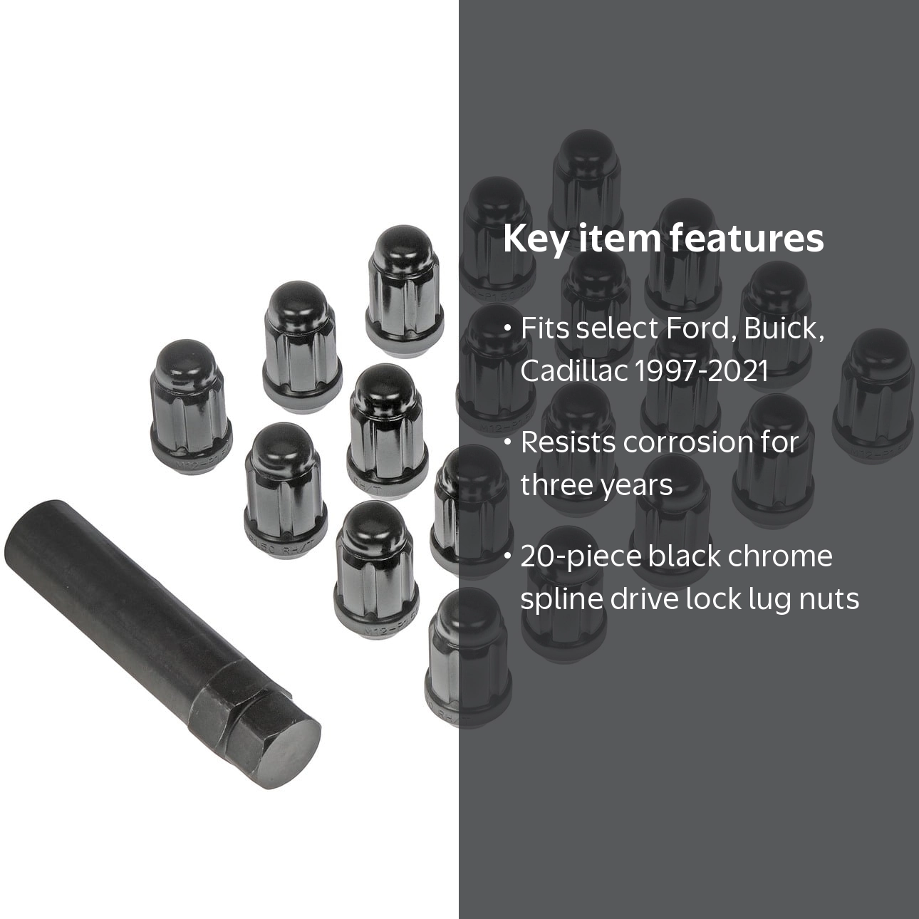Dorman 711-656 Black Chrome Spline Drive Lock Set M14-1.50 for