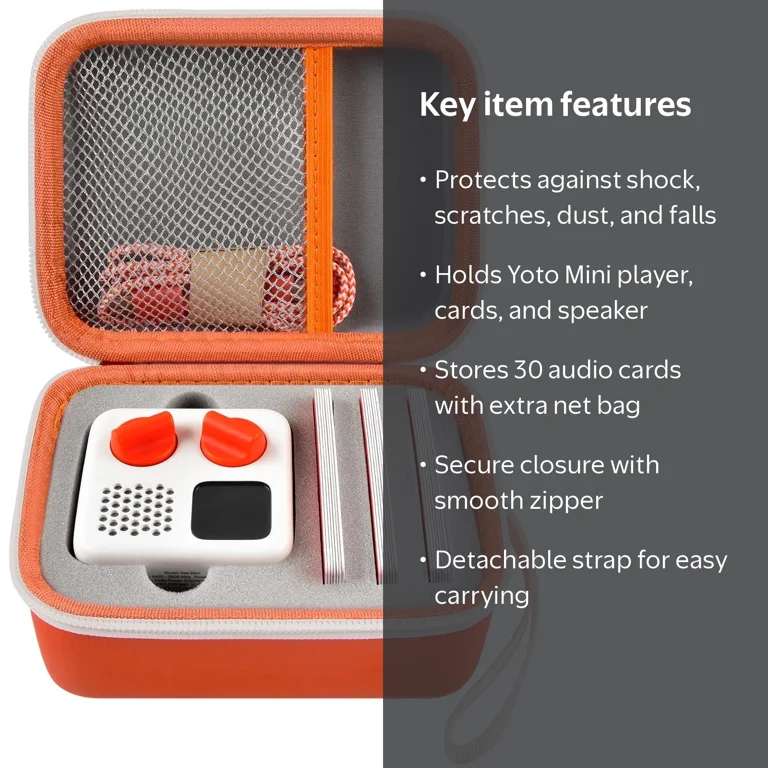 小物 yutoayane Katia, Travel Case for Yoto Mini, Orange, Fully Padded EVA Holder