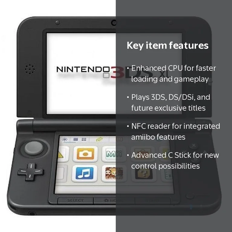 Nintendo New 3DS XL - Black, DSi Console Game System - Walmart.com