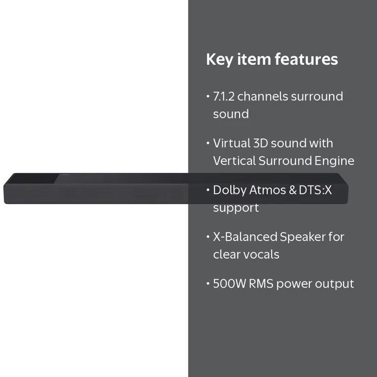 Sony HT-A7000 7.1.2ch Dolby Atmos Soundbar with Built-in Subwoofer