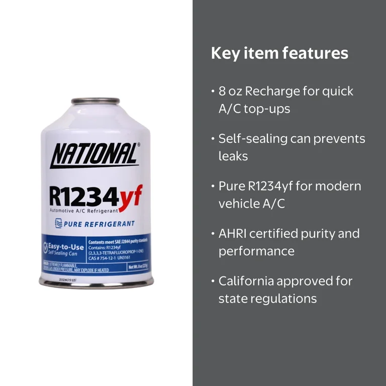 National Refrigerants, R1234yf Refrigerant, 8 oz Can, Self-Sealing