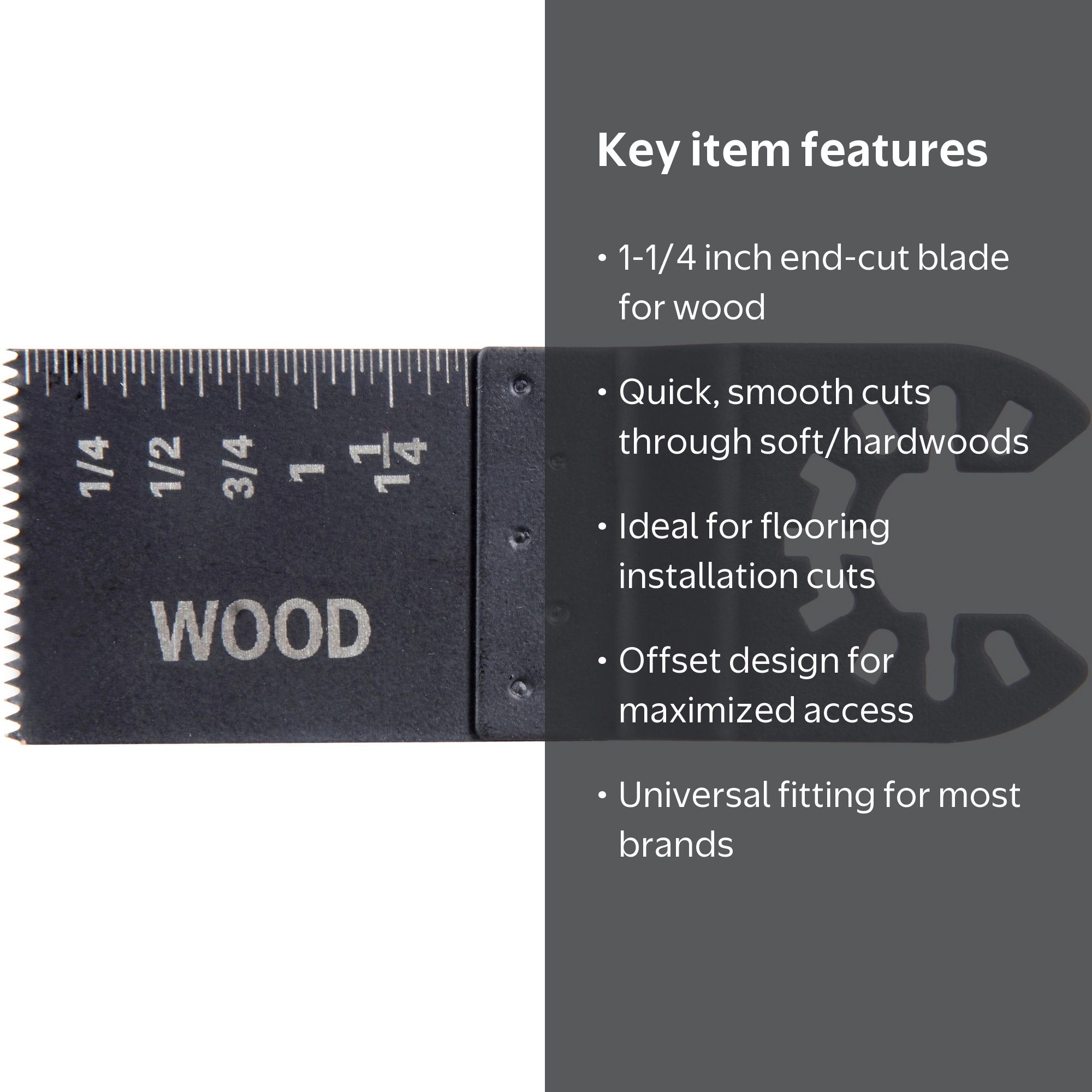 Hyper Tough 1-1/4 inch Wood End-cut Blade for Oscillating Multi
