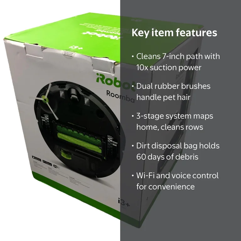 iRobot Roomba i3+ EVO Wi-Fi Robot Vacuum with Self-Emptying and
