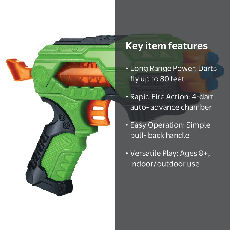 Adventure Force Springfire Dart Blaster with Transparent Body