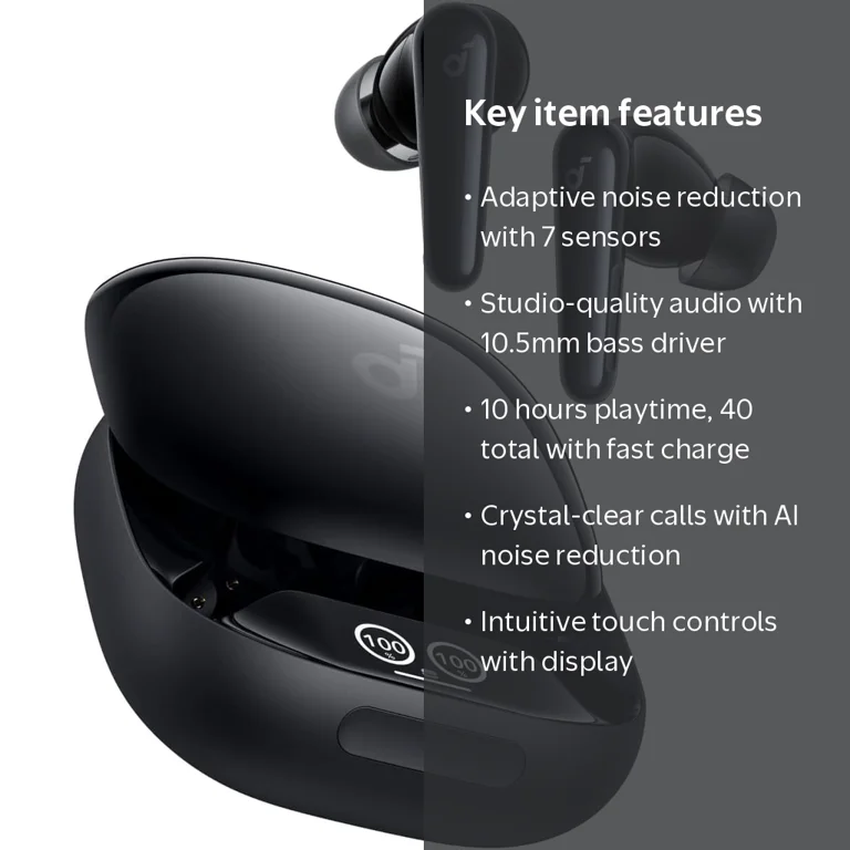 Soundcore Liberty 4 Pro Noise Cancelling Wireless Earbuds, 10-Hour