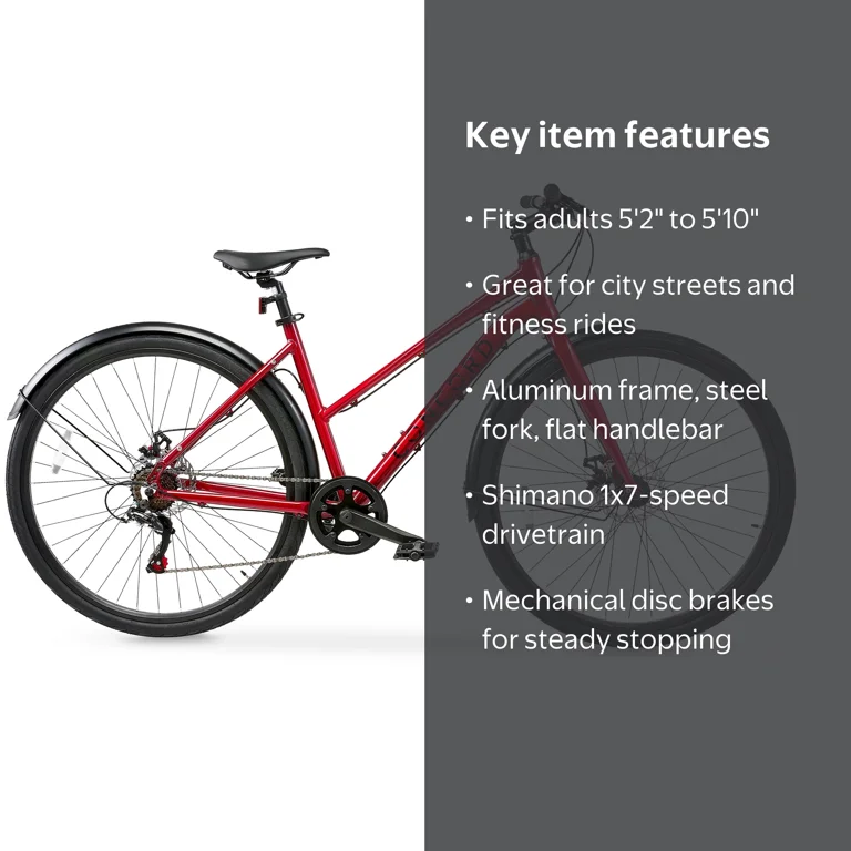 Concord Axia 700C Comfort Road Bike, Red, Fits Riders 5 ft 2 in-5
