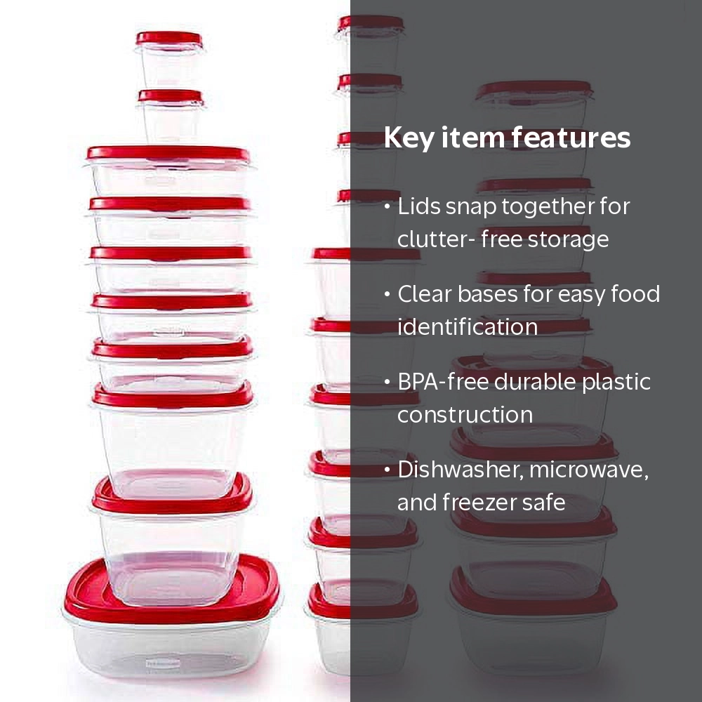 Rubbermaid Easy Find Vented Lids Food Storage Containers, 60