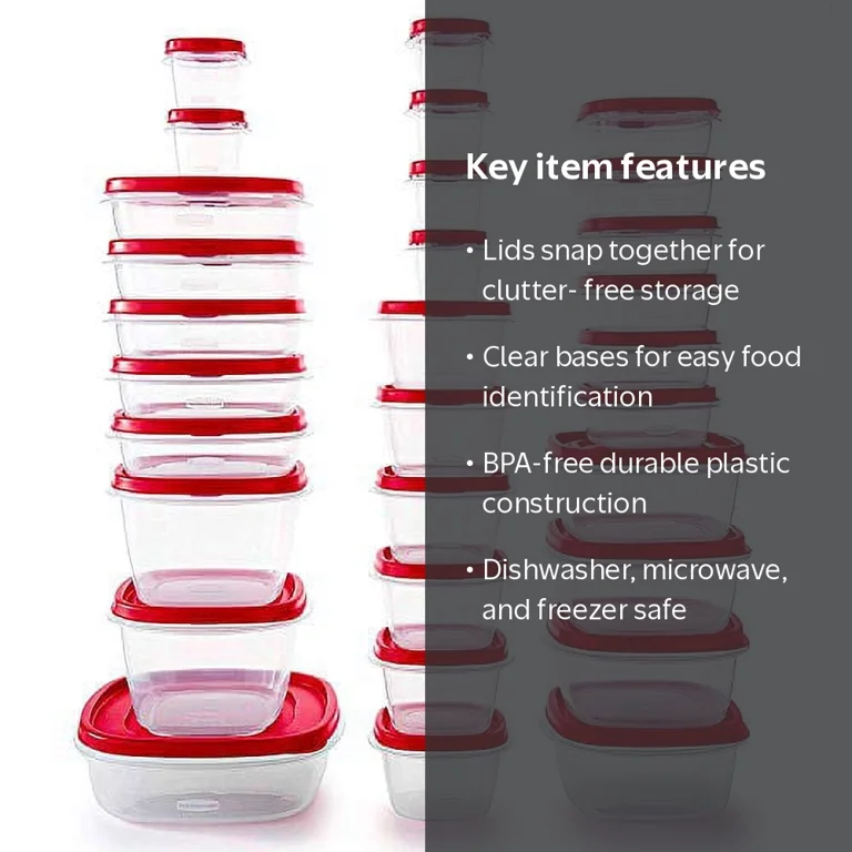 Rubbermaid Easy Find Vented Lids Food Storage Containers, 60
