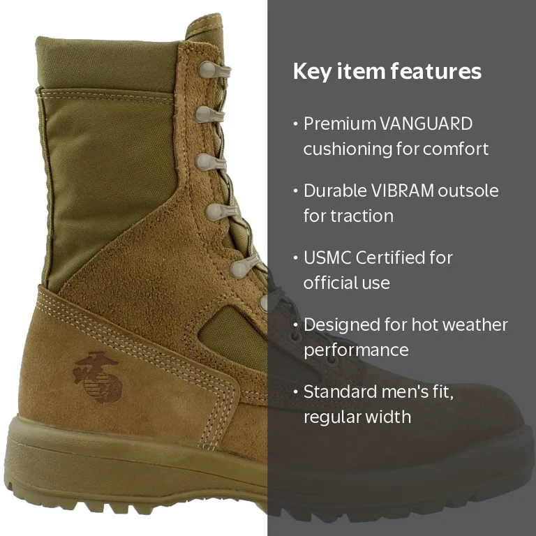 Belleville USMC Hot Weather Combat Boot - Mens, Coyote, 9, Regular