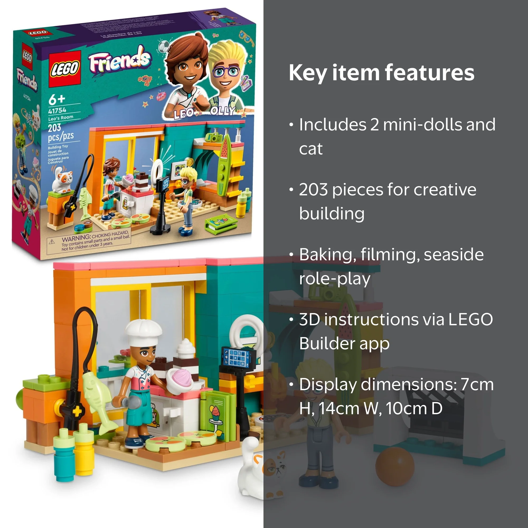 LEGO Friends Leo's Room 41754 Baking Themed Build and Play Set