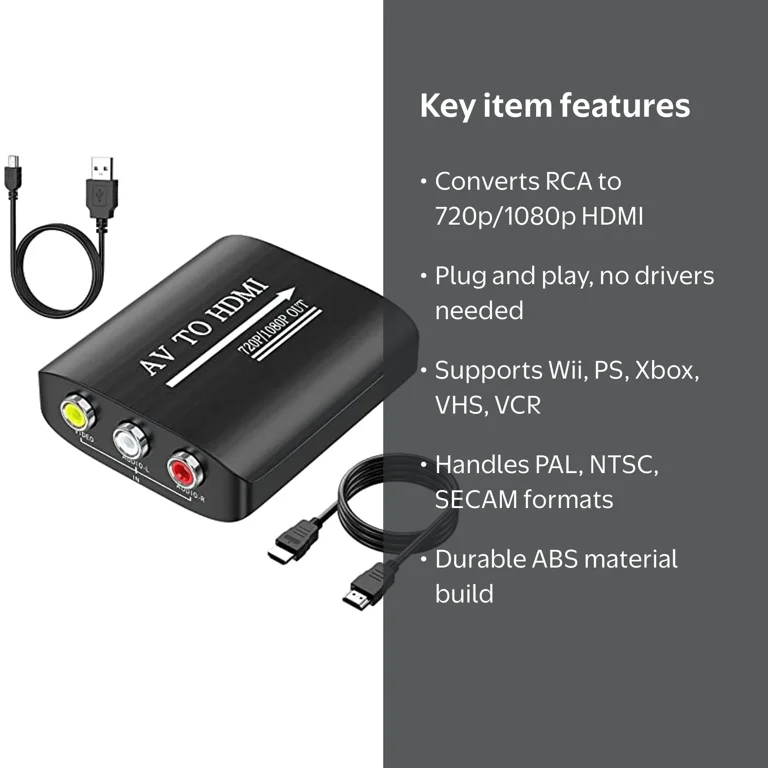 RCA to HD,AV to HD Converter,Composite to HD Converter Compatible