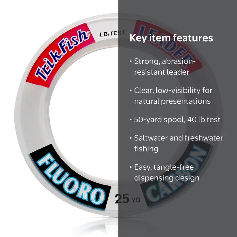 Trik Fish Saltwater & Freshwater Leader Line, Fluorocarbon Leader