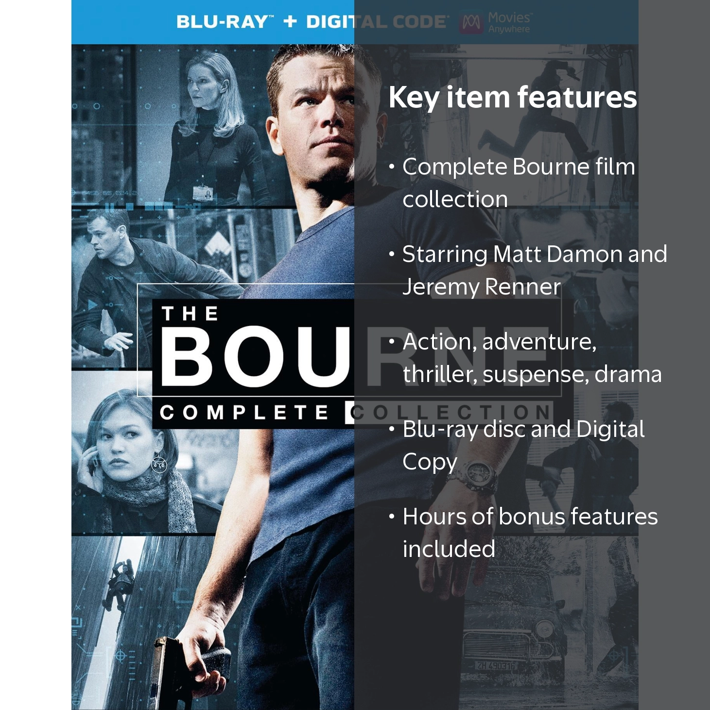SDS, The Bourne Complete Collection, PG-13, Blu-ray + Digital