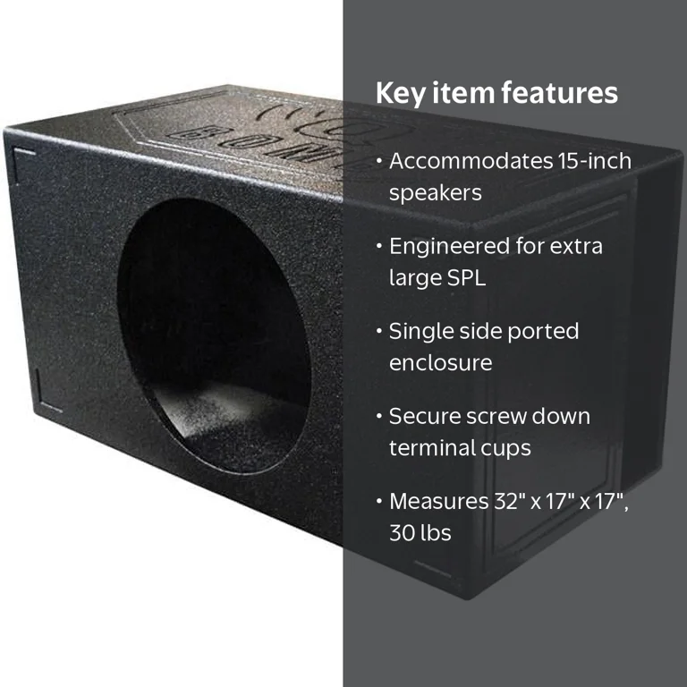 15 in. Single Side Vented Bass Car Speaker Box, Extra Large SPL