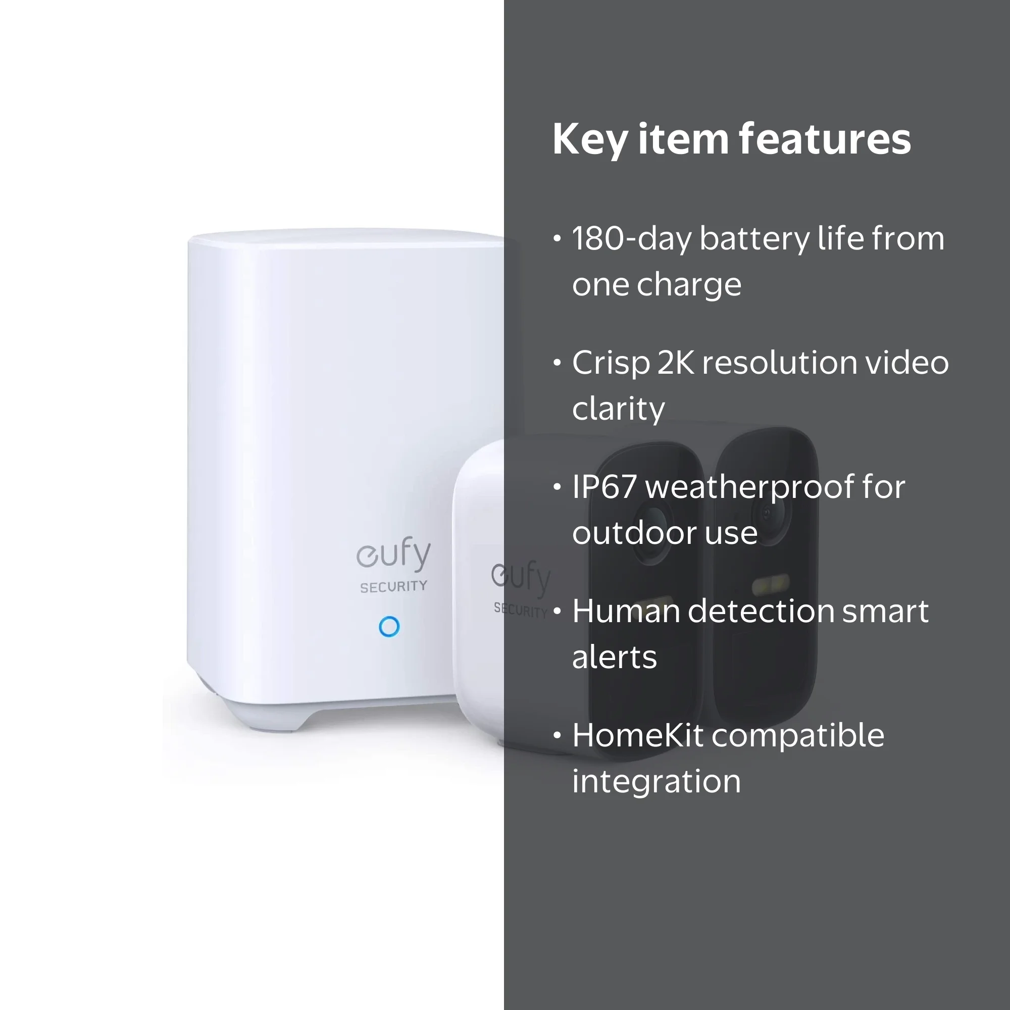 Anker Eufy 2C Pro Security Camera Kit, 2K Resolution, 180-Day
