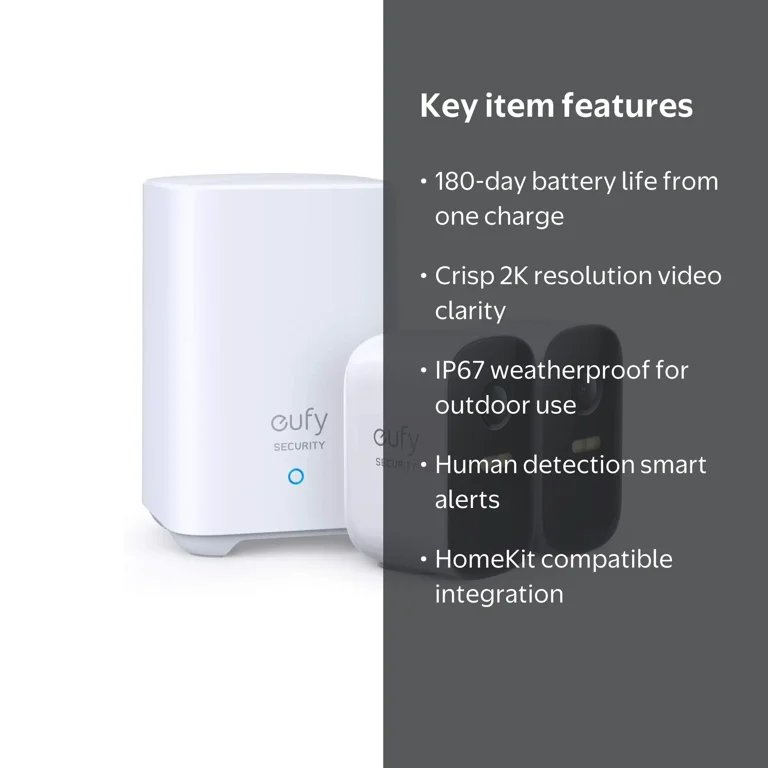 Anker Eufy 2C Pro Security Camera Kit, 2K Resolution, 180-Day