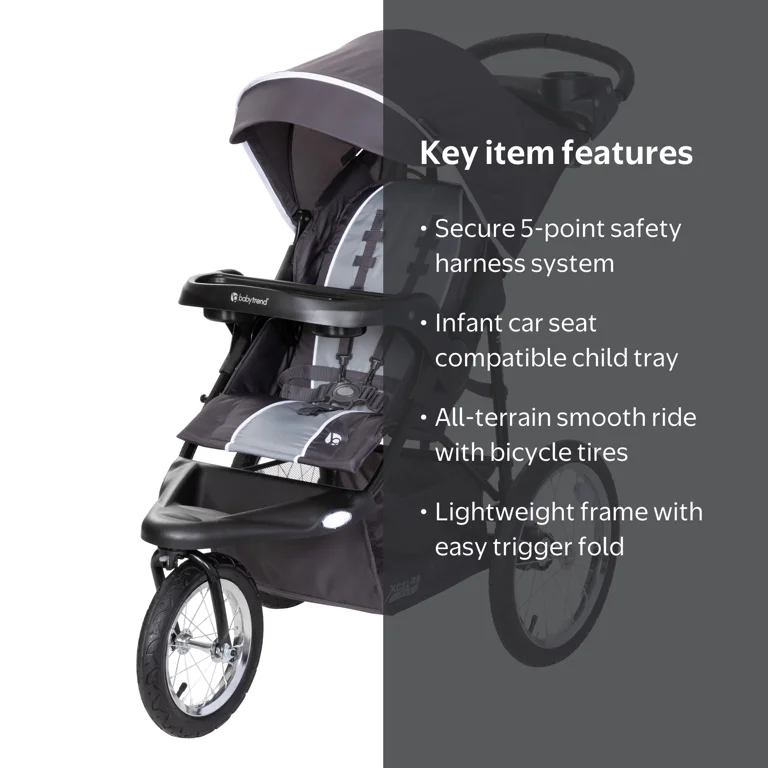 Baby Trend Xcel-R8 Plus Jogging Stroller with LED Lights, Liberty