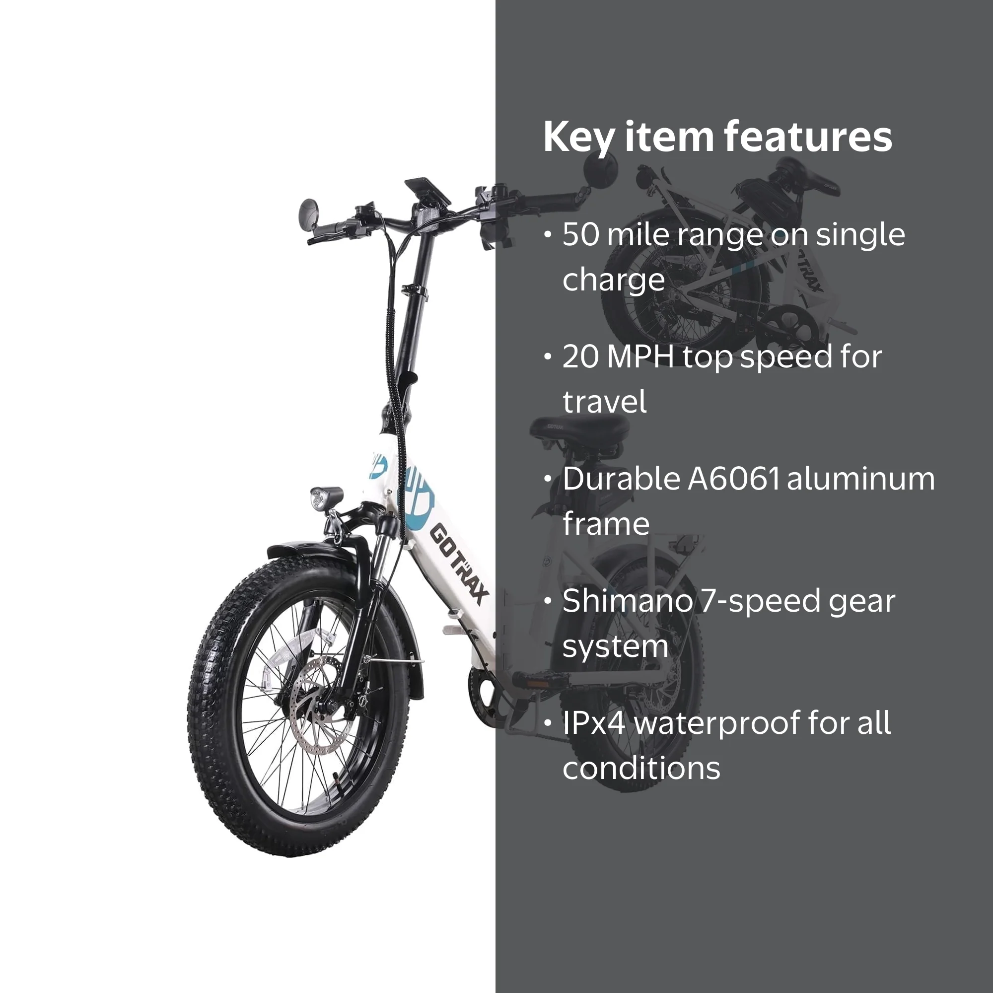 GOTRAX F2V2 Commuter Foldable Electric Bike, 500W 48V, 50 Mile
