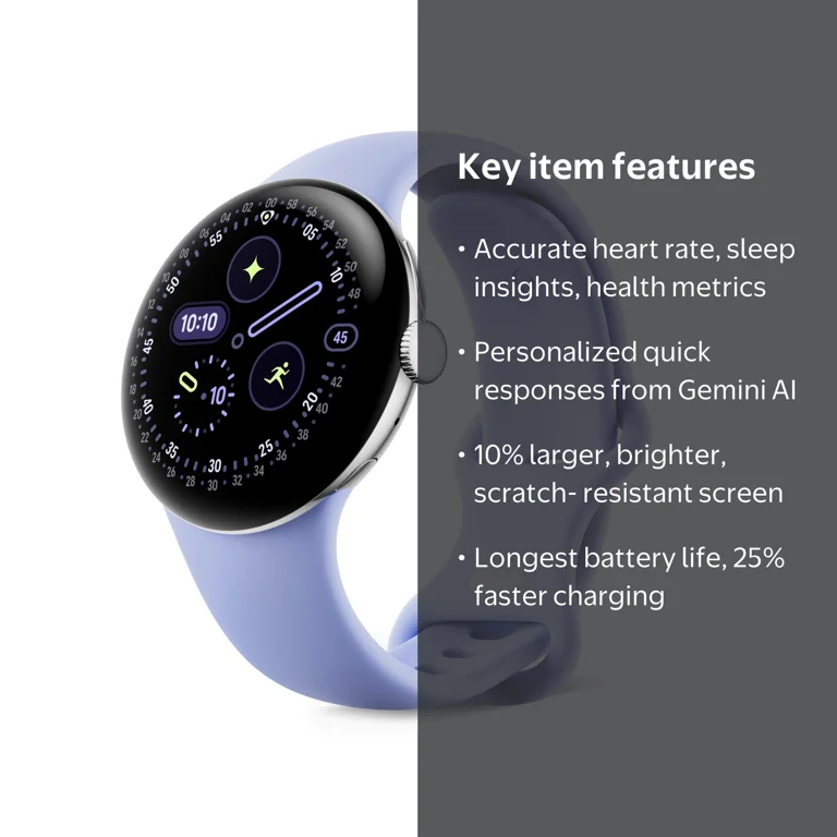 Google Pixel Watch 4 (41mm) -Domed Display, Comprehensive Health
