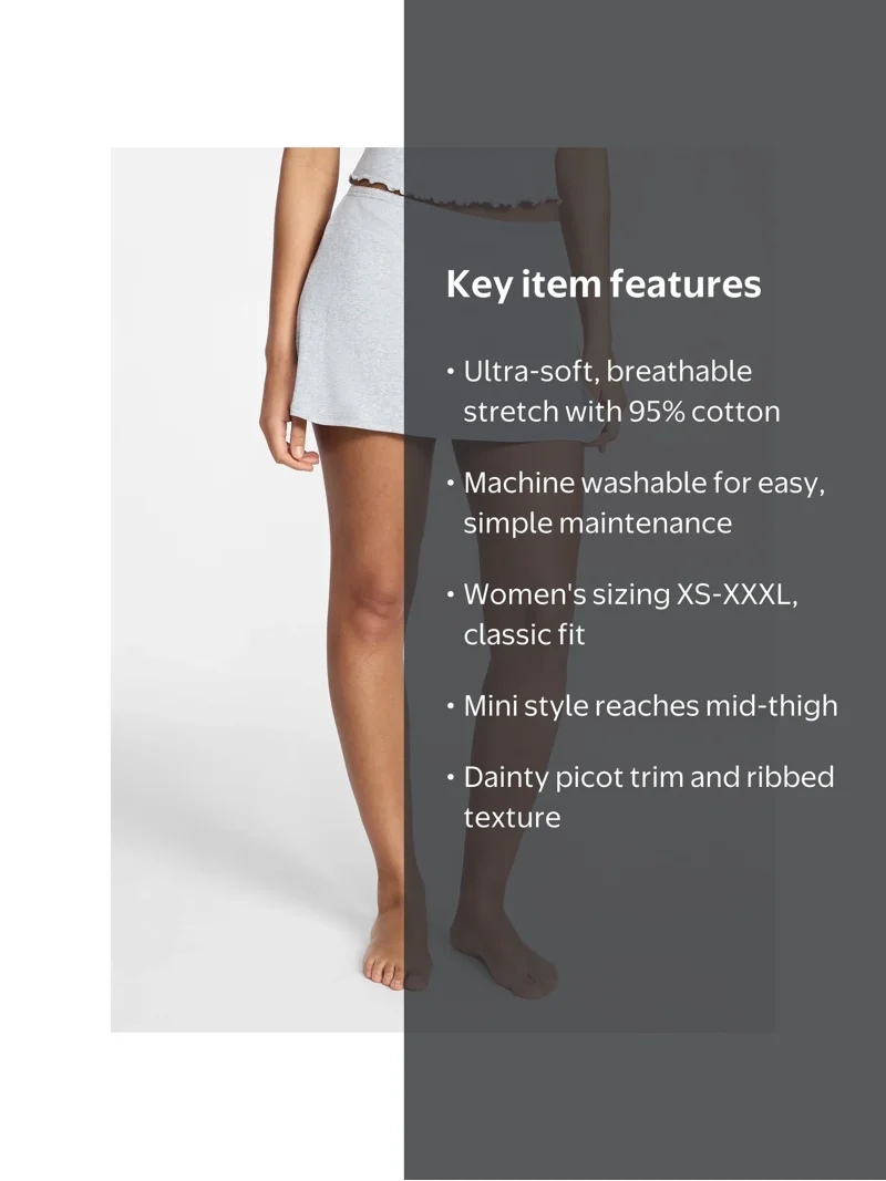 No Boundaries Cotton Stretch Drop Needle Skirt, Women's XS-XXXL