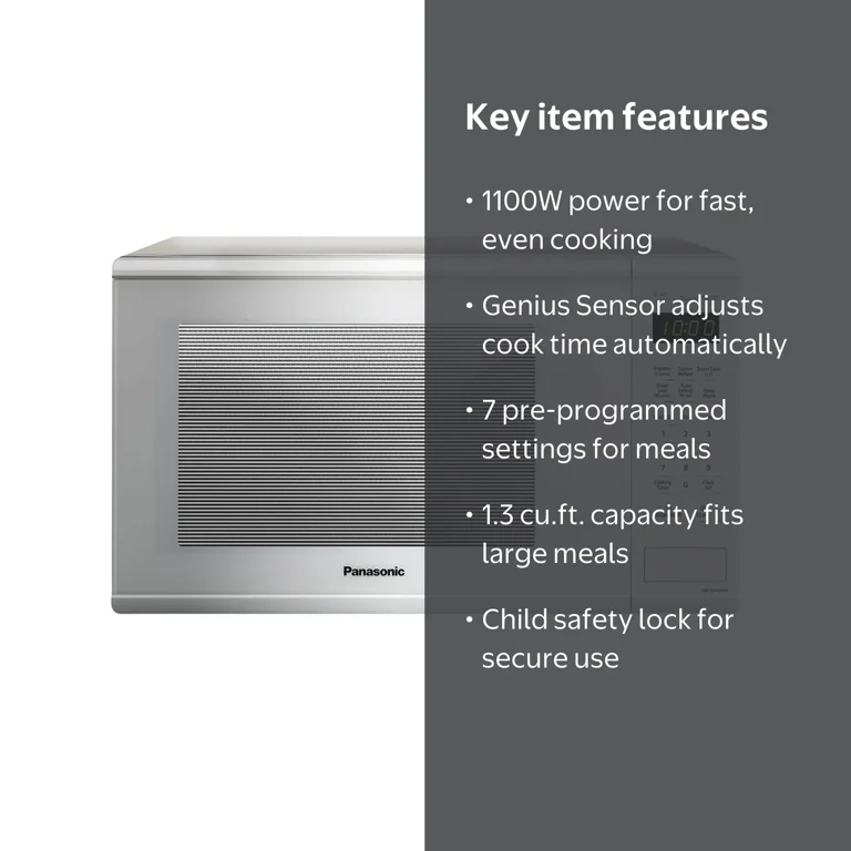 Panasonic 1.3 Cu. ft. 1100W Genius Sensor Countertop Microwave