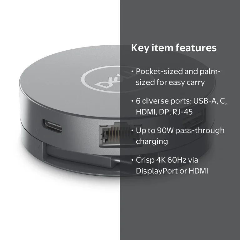 Dell 6-in-1 Laptop PC Universal Expansion Connector: USB-C