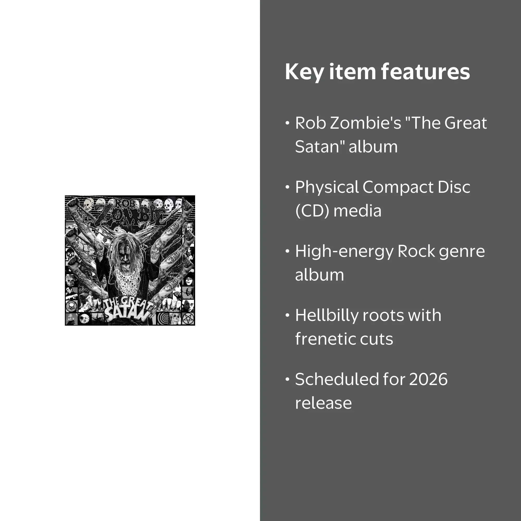 Rob Zombie - The Great Satan - CD - Walmart.com