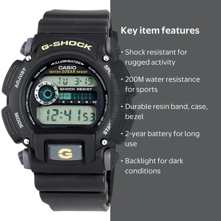Casio G-Shock, Men's Digital Watch, DW9052-1B, Black and Grey