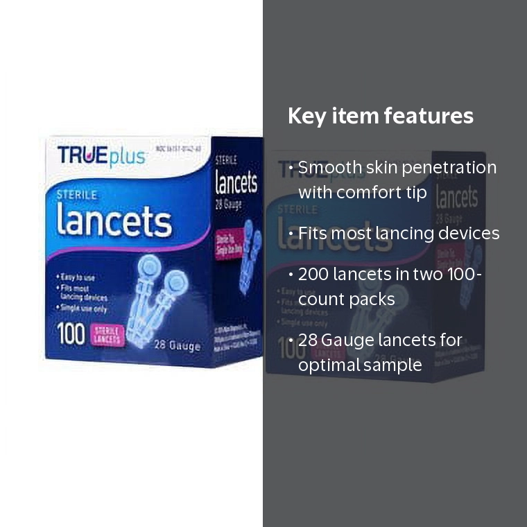 Trividia Health TRUEplus Universal Lancets 28G, Twist Top, 200