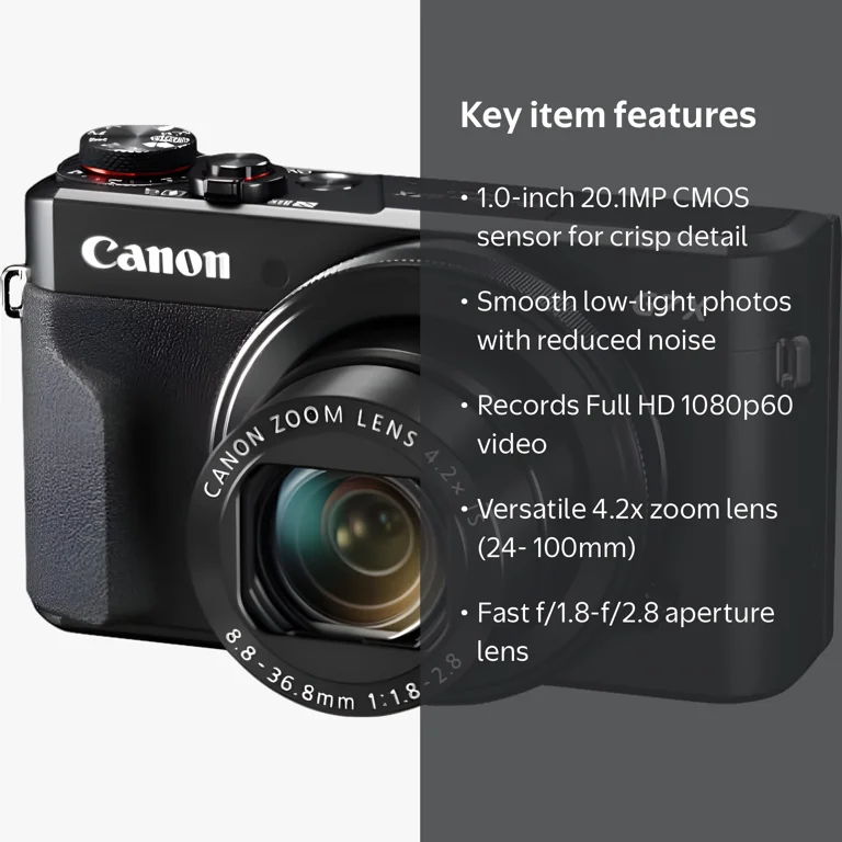 Canon, Digital Camera, Wi-Fi NFC, LCD Screen, 1-inch Sensor