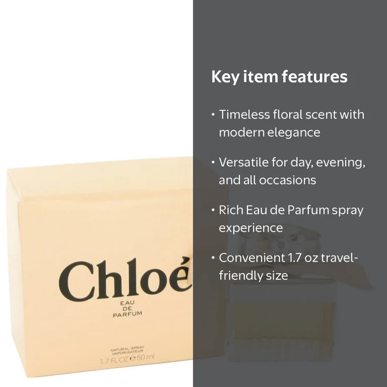 Chloe Eau de Parfum Spray, Original French Women's Perfume, 1.7 Oz