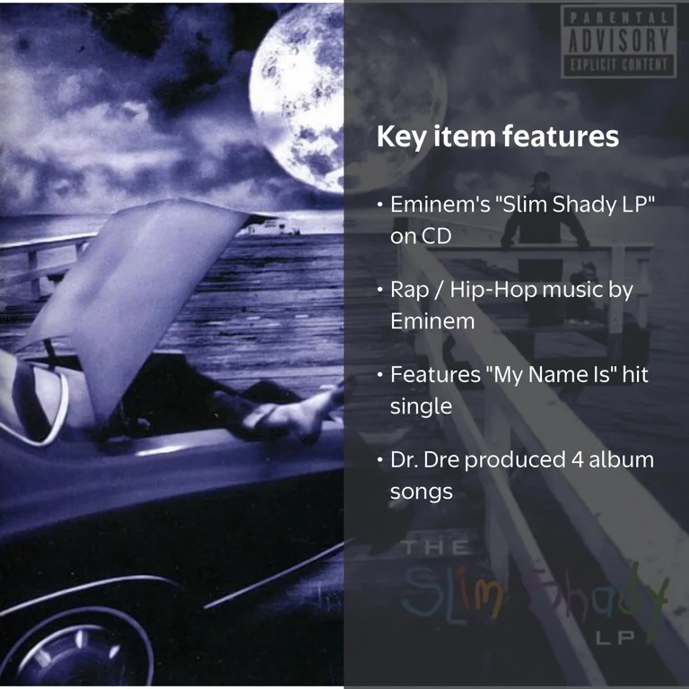 Eminem - Slim Shady LP - Music & Performance CD, 1999 edition