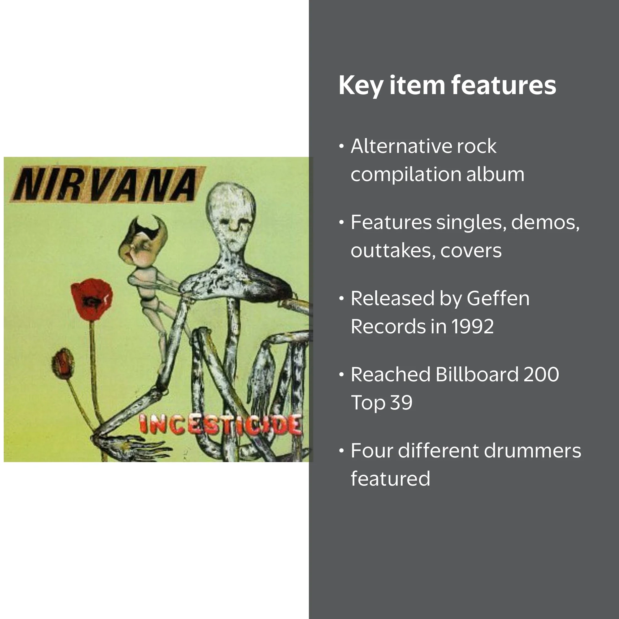Nirvana - Incesticide - Music & Performance - CD - Walmart.com