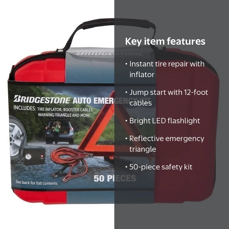 Bridgestone Car Roadside Assistance Emergency Kit - 50 Pcs with