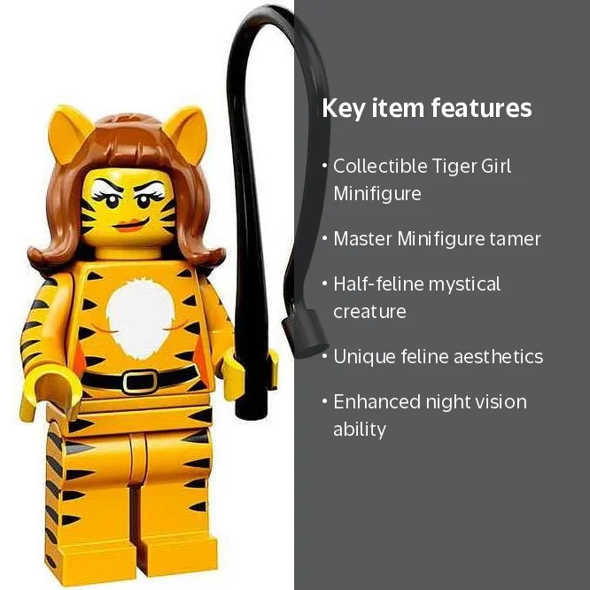 LEGO, Series 14 Tiger Girl Minifigure, Multicolor with Fuzzy Ears