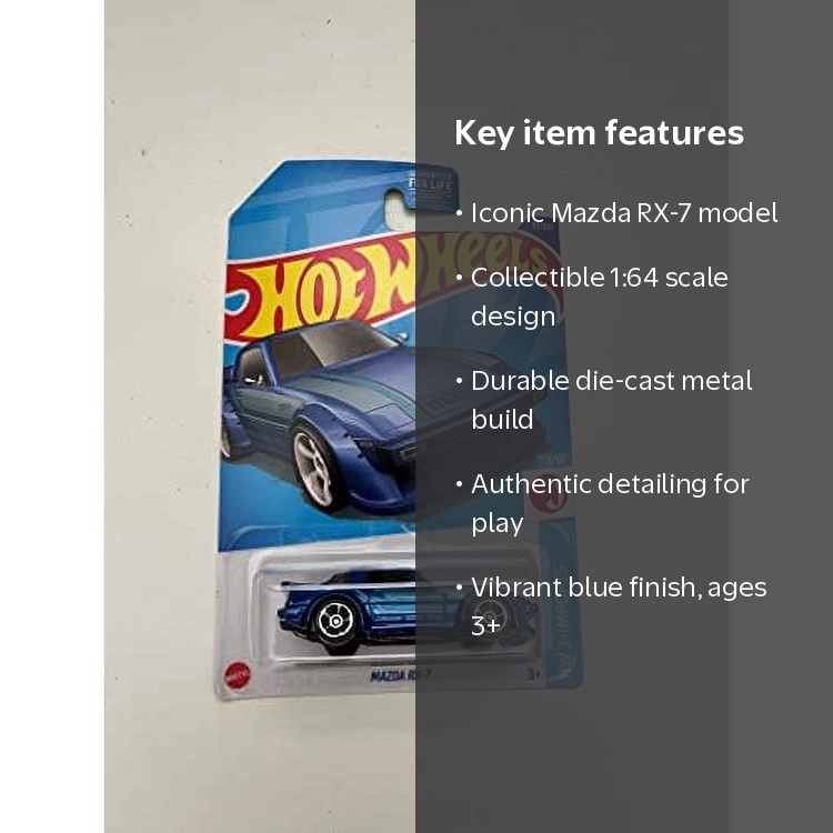 Hot Wheels Mazda RX-7 Die-Cast Metal Play Vehicle, 1:64 Scale