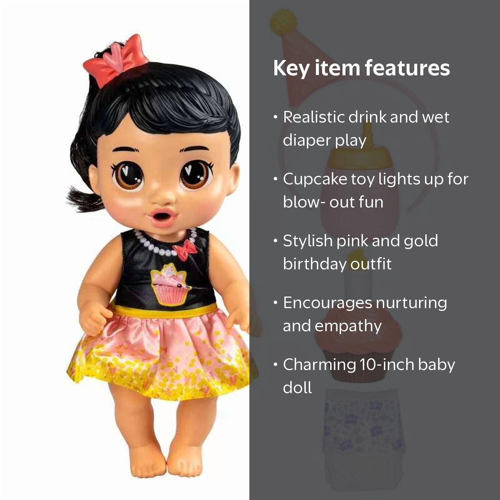 Baby Alive Birthday Bestie Katie Kat Doll by Hasbro – Interactive