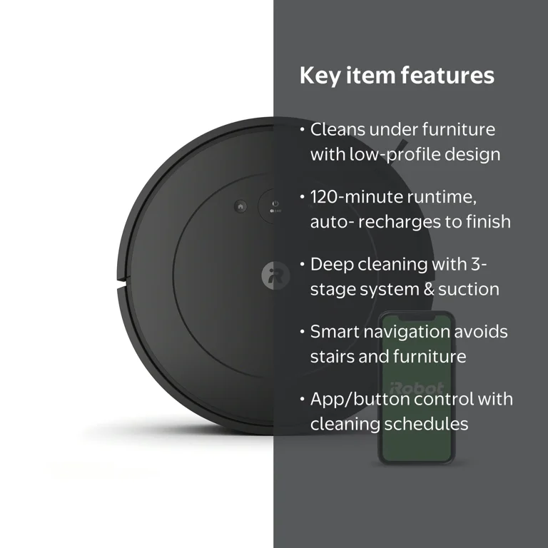 iRobot Vac Essential Robot Vacuum Cleaner with 3-Stage Cleaning