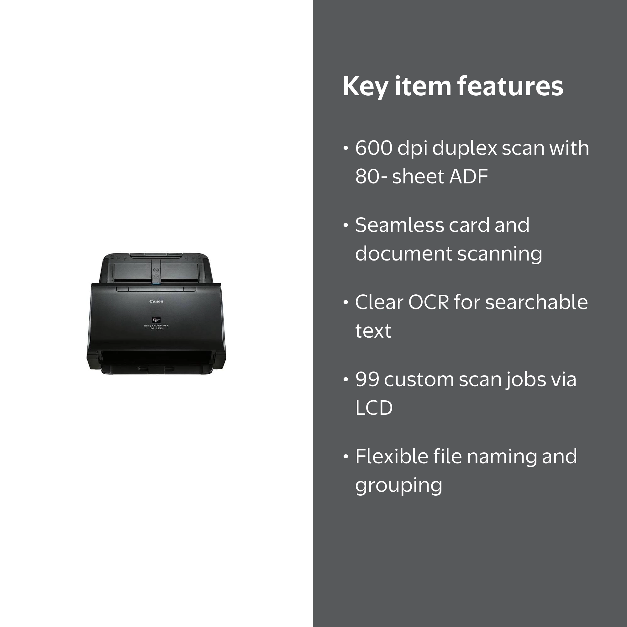 Canon imageFORMULA DR-C230 Scanner, High-Speed Duplex, USB 3.1