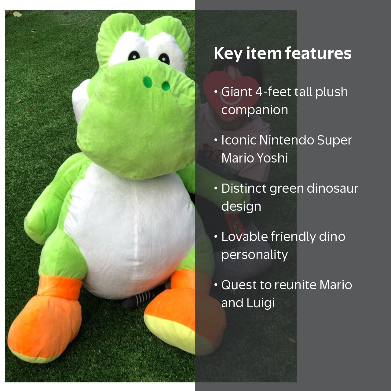 Nintendo 4FT Super Mario - Cute YOSHI Dinosaur Jumbo Soft Plush